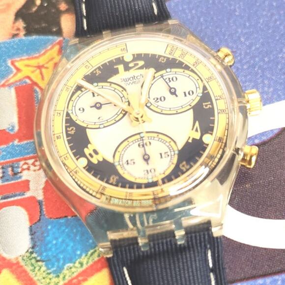 Swatch watch BLUE HORIZON SCK108 1995 Chrono New Old Stock - Picture 4 of 8
